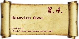 Matovics Anna névjegykártya